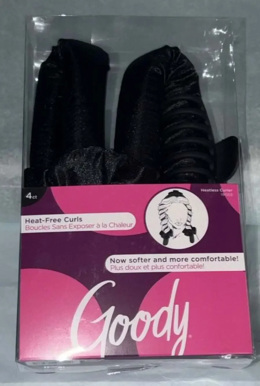 Goody Heat-Free Curls Heatless Curler 4ct Satin Black